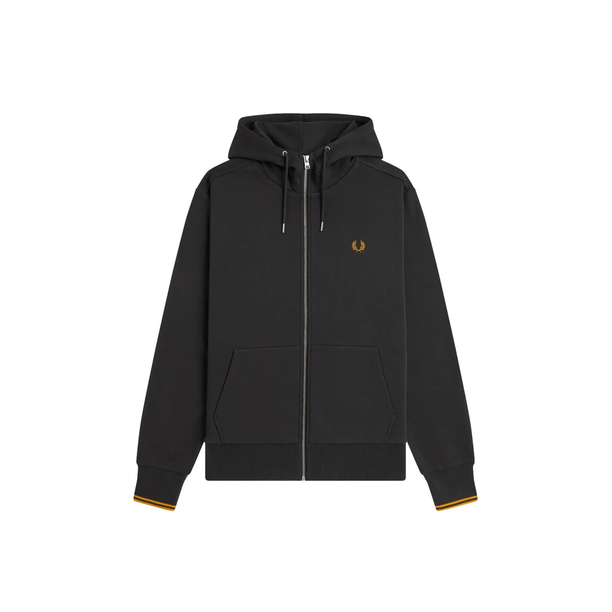 HOODED ZIP THROUGH SWEATSHIRT - ANCHORGRY/GOLDEN