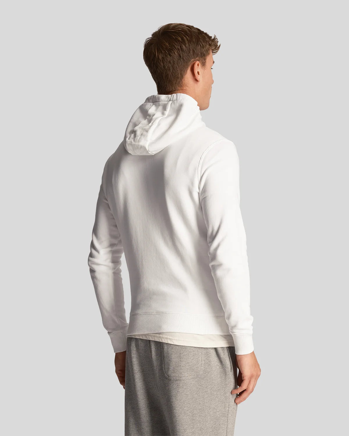 BRUSHBACK PULLOVER HOODIE - WHITE