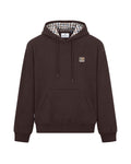 BADGE HOODIE FLEECE - CHOCOLATE