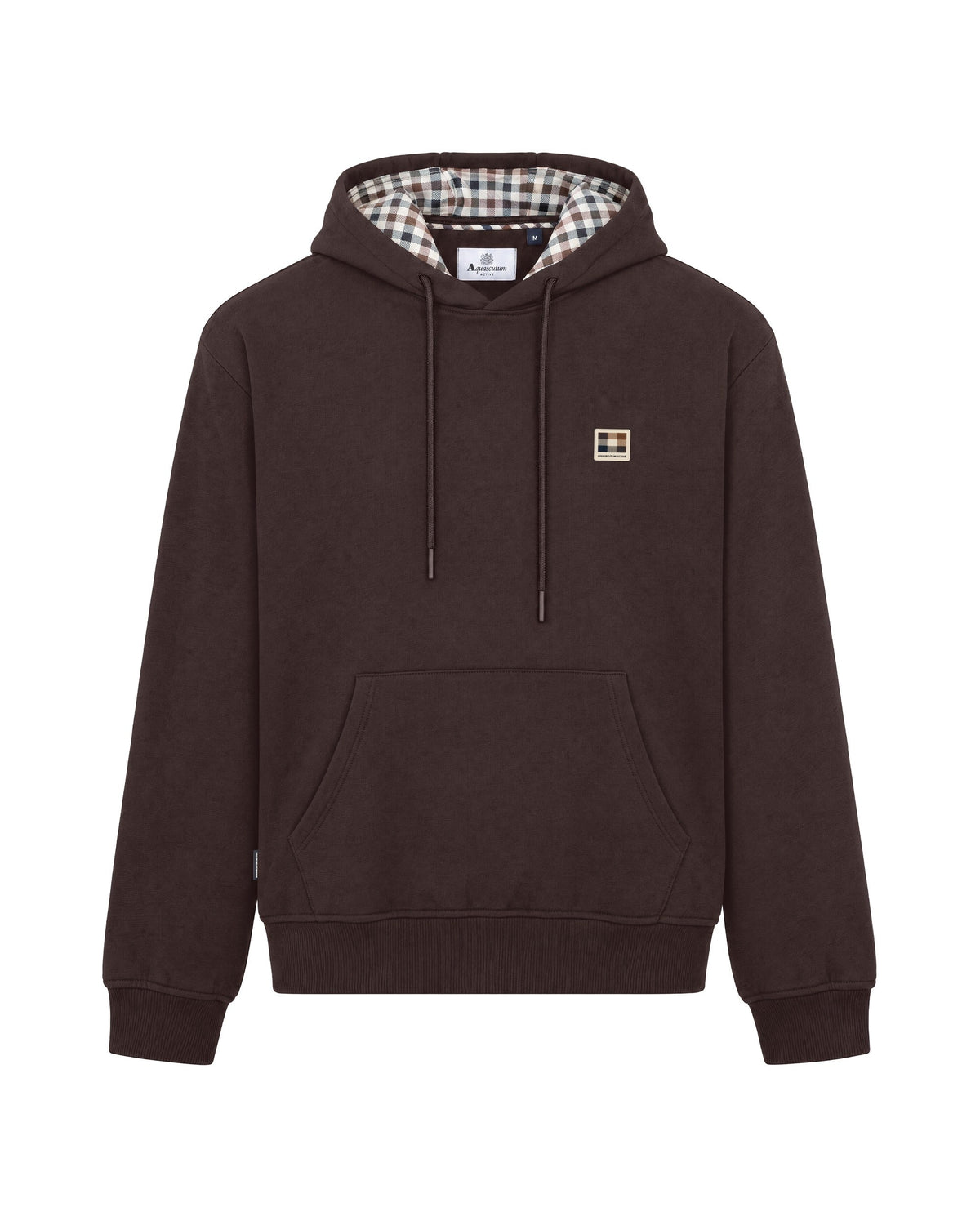 BADGE HOODIE FLEECE - CHOCOLATE