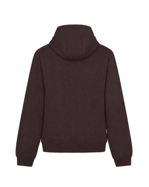 BADGE HOODIE FLEECE - CHOCOLATE
