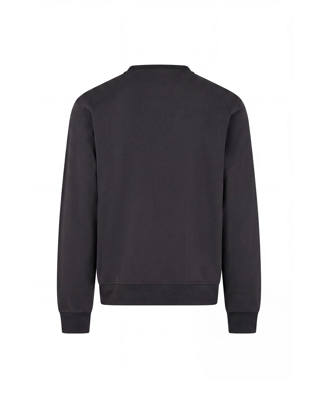 CHECK SHOULDER CREWNECK FLEECE - BLACK
