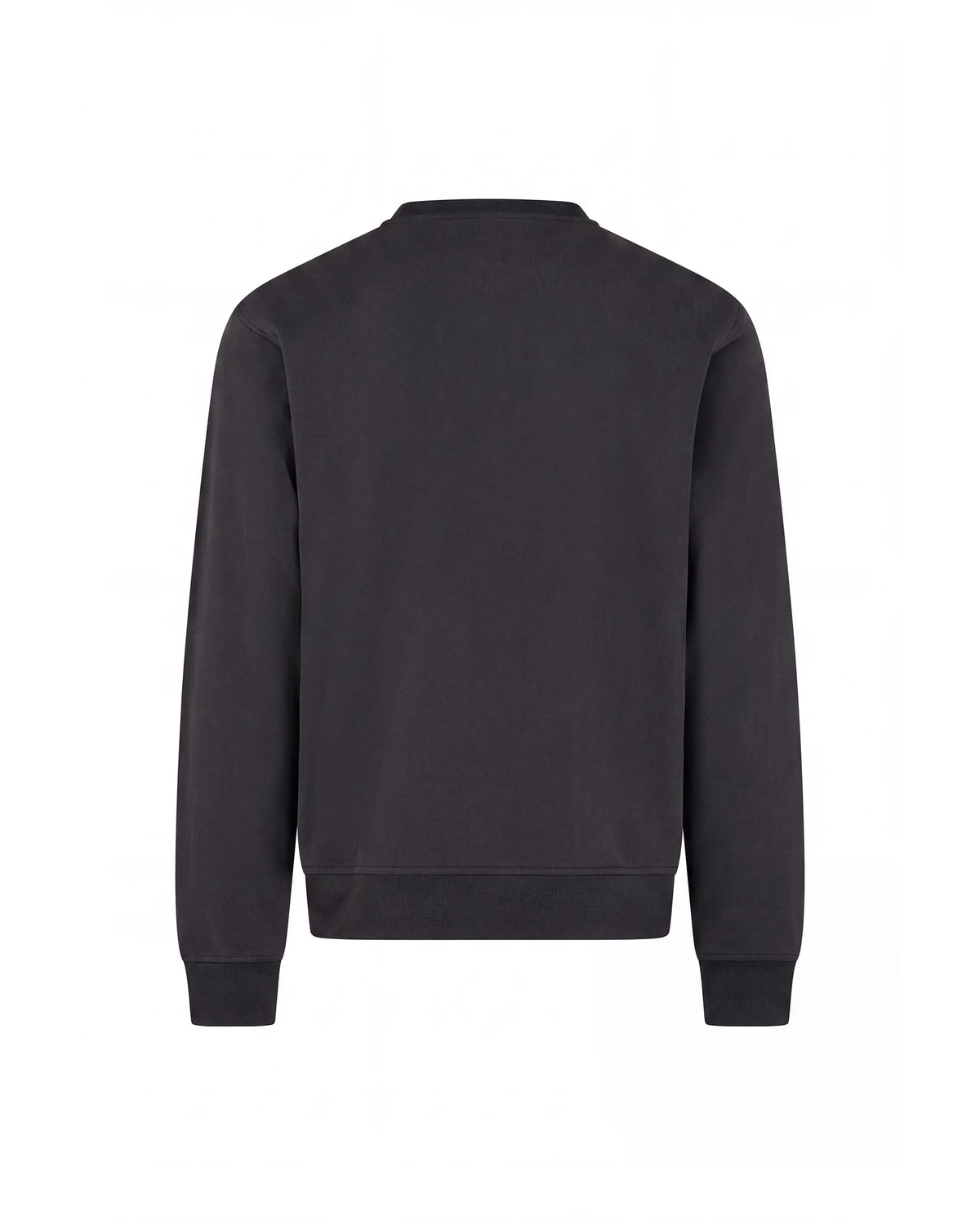 CHECK SHOULDER CREWNECK FLEECE - BLACK