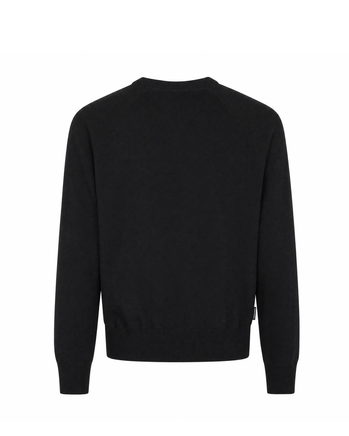 COTTON KNIT CREWNECK SWEATER - BLACK