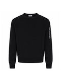 COTTON KNIT CREWNECK SWEATER - BLACK