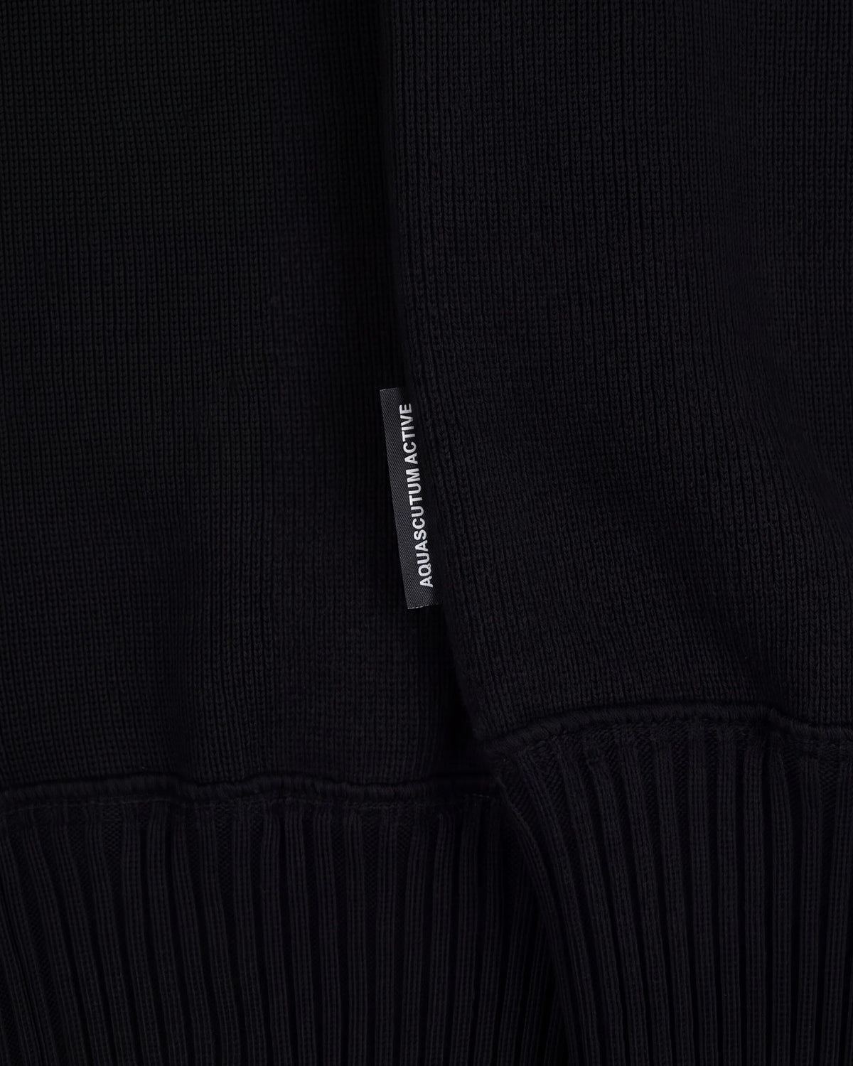 COTTON KNIT CREWNECK SWEATER - BLACK