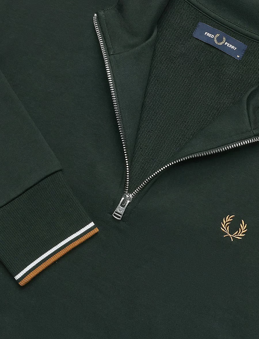 HALF ZIP SWEATSHIRT - NIGHT GREEN