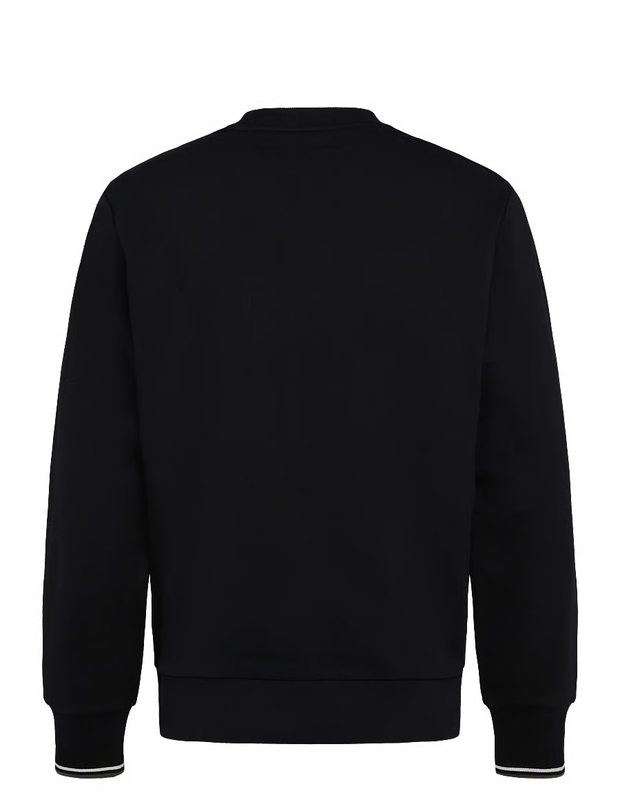 CREW NECK SWEATSHIRT - BLACK/ECRU/LRLWGREEN