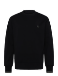 CREW NECK SWEATSHIRT - BLACK/ECRU/LRLWGREEN