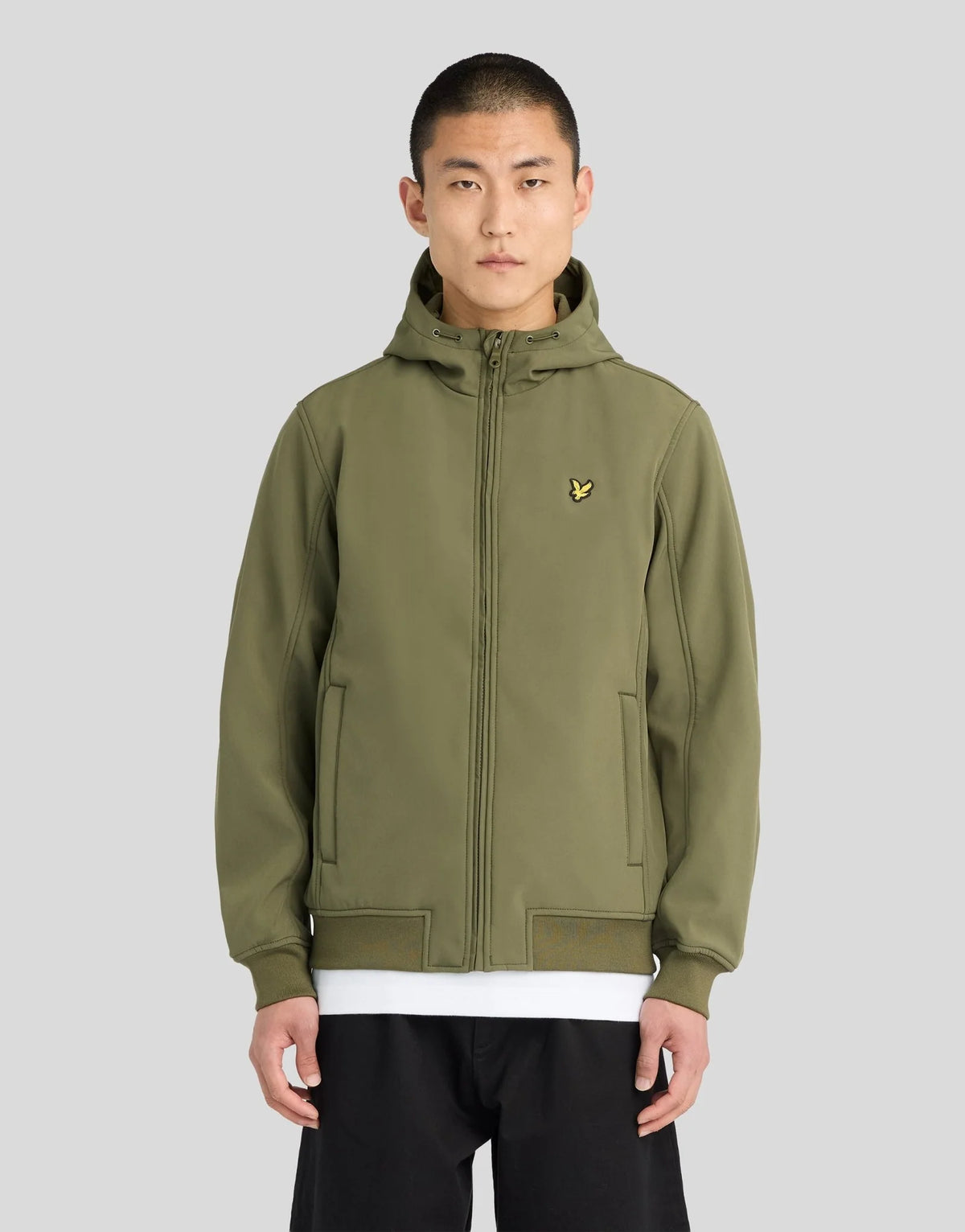 FLEECE BACK SOFTSHELL JACKET - TRUE OLIVE