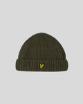 RIBBED BEANIE - TRUE OLIVE