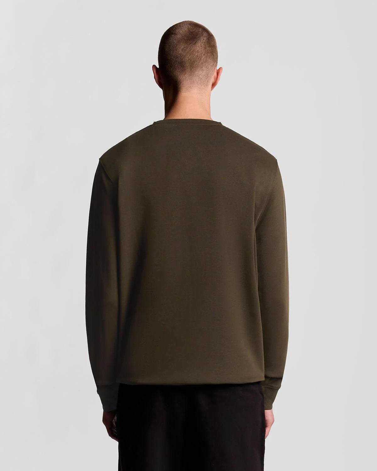 CREW NECK BRUSHBACK SWEATSHIRT - OLIVE