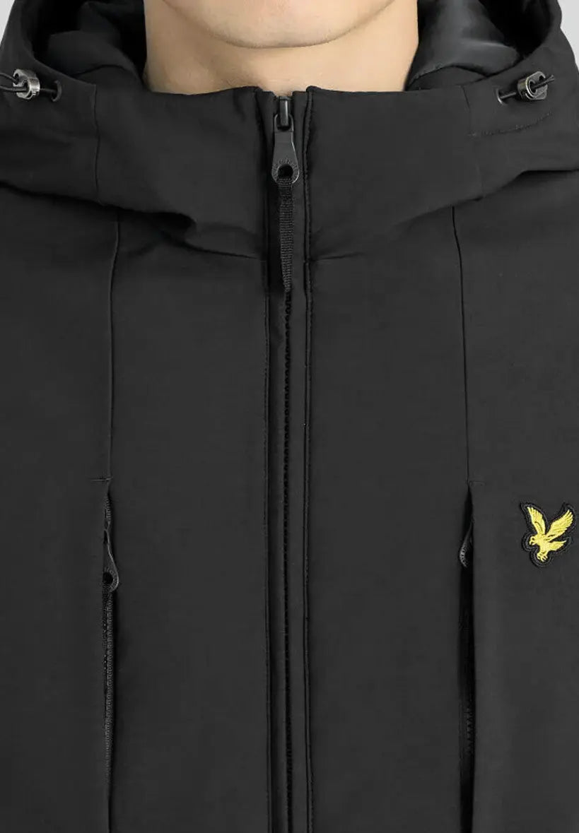 WADDED SOFTSHELL JACKET - JET BLACK