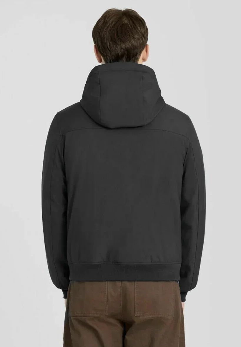 WADDED SOFTSHELL JACKET - JET BLACK